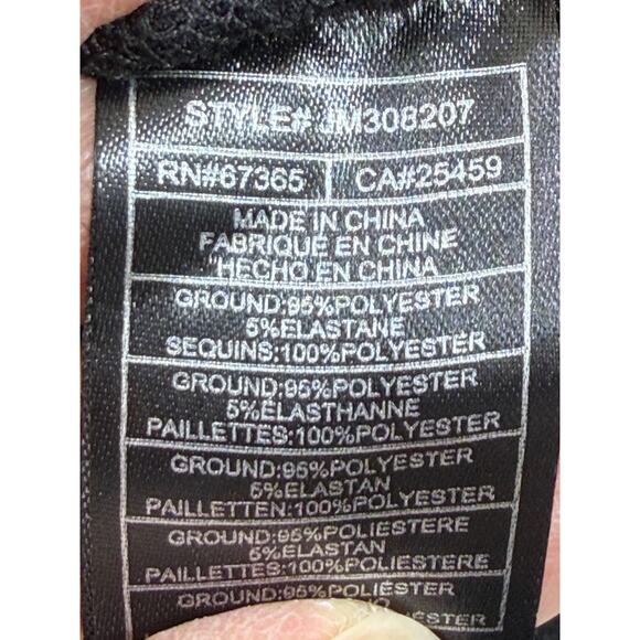 Betsey Johnson Women XL Black Sequin Long Sleeve Pullover Knee Length Dress Glam - Picture 4 of 7